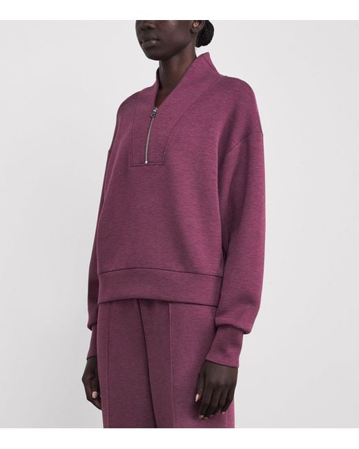 Varley Purple Doublesoft Davidson Quarter-Zip Sweatshirt