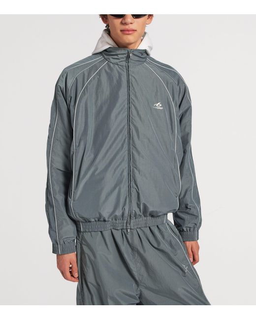 Balenciaga Gray Technical Zip-Up Jacket for men
