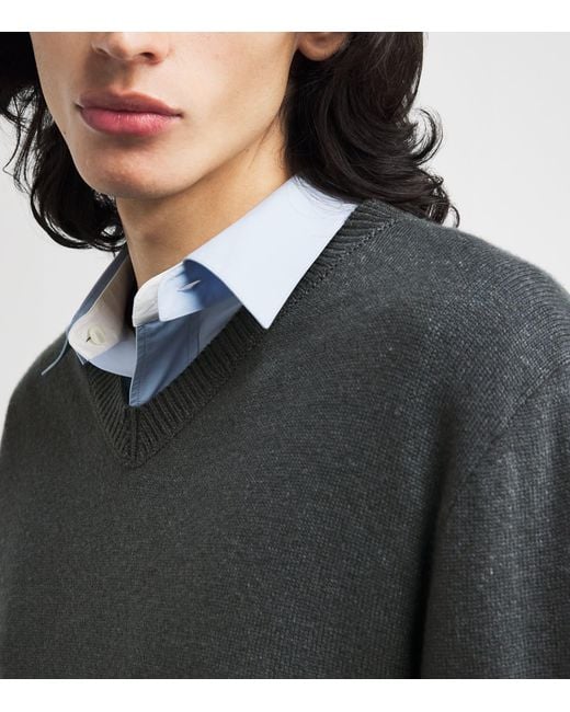 The Row Gray Memphis Cashmere Sweater for men