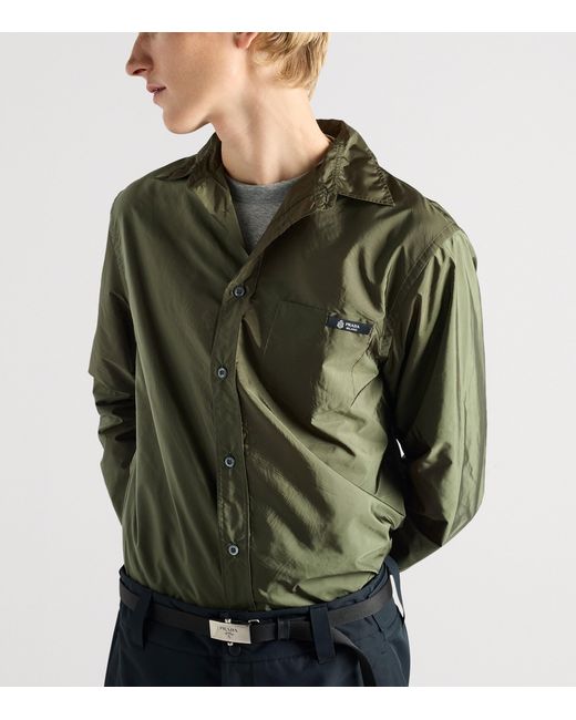 Prada Green Re-Nylon Shirt for men