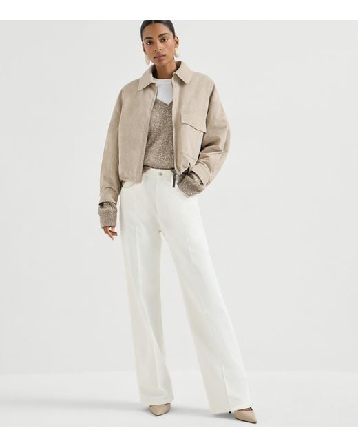 Brunello Cucinelli White Flared Jeans