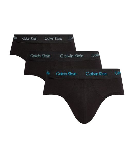 Calvin Klein Black Cotton Stretch Briefs (pack Of 3) for men