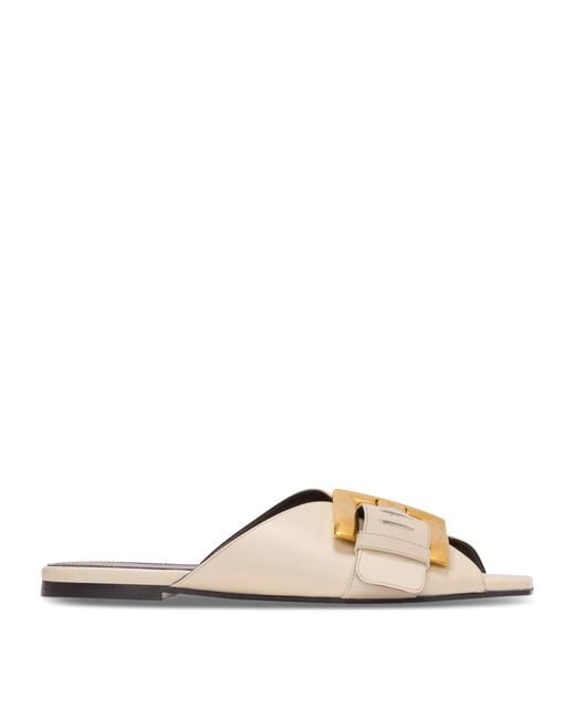 Balmain Natural Leather Anthem Sandals