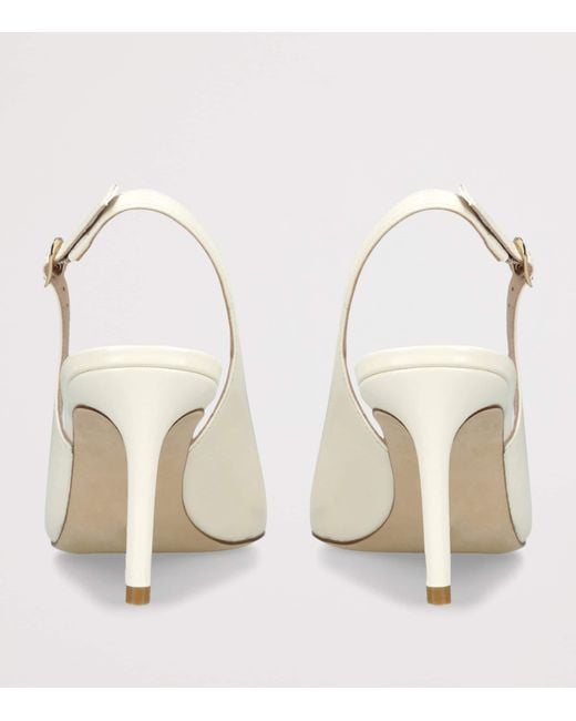 Stuart Weitzman White Leather Power Slingback Pumps 75