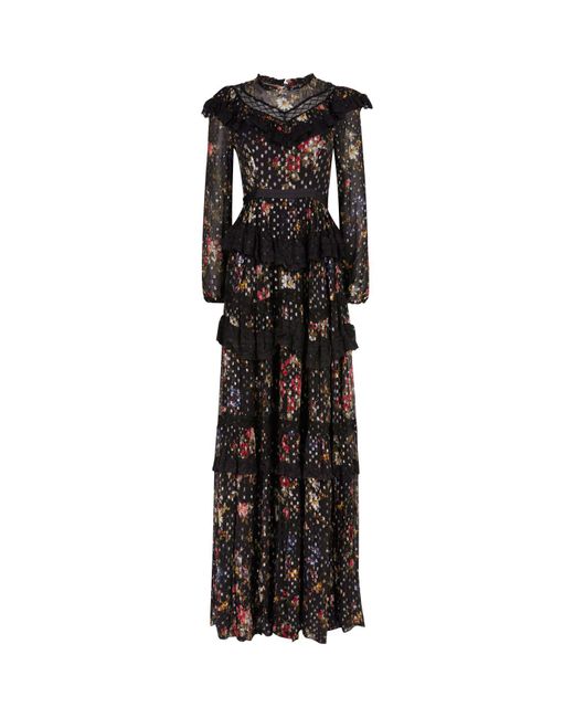 Needle & Thread Black Cosmic Forest Floral Gown