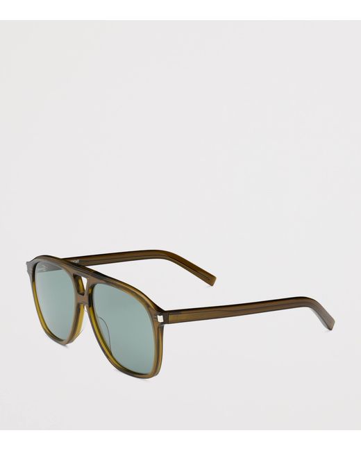 Saint Laurent Green Aviator 596 Sunglasses