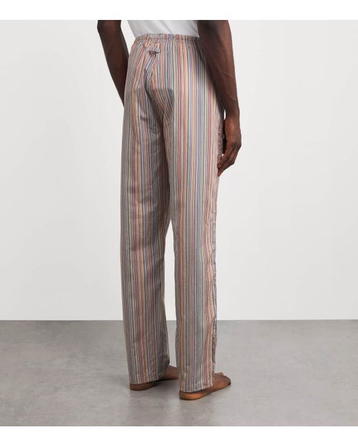 Paul Smith Gray Cotton Signature Stripe Pyjama Trousers for men