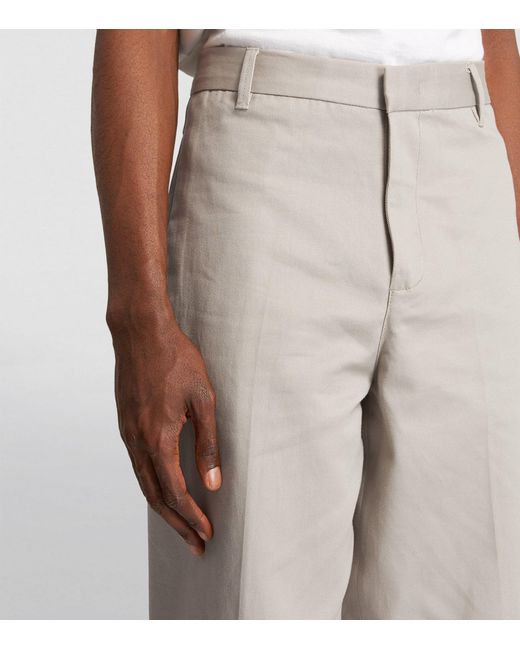 Emporio Armani Gray Stretch-cotton Chinos for men
