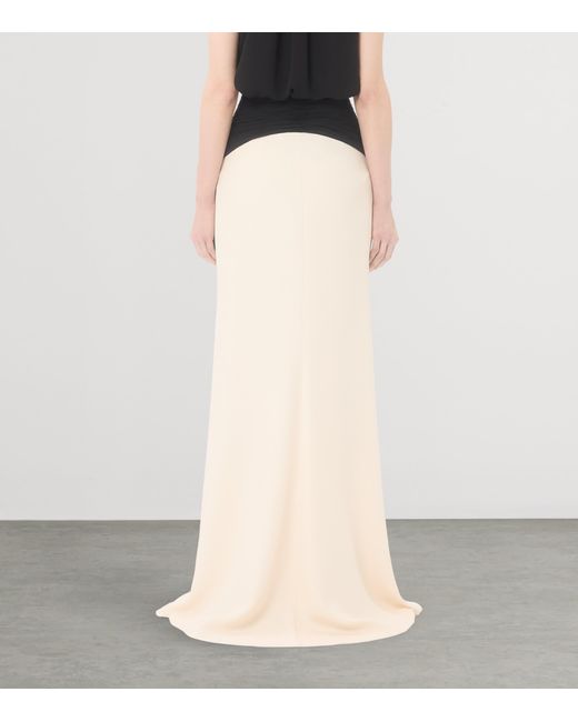 Valentino Natural Silk Gathered-Waist Maxi Skirt