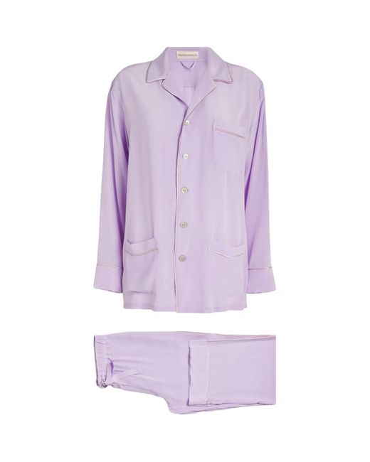 Olivia Von Halle Purple Silk Yves Pyjama Set