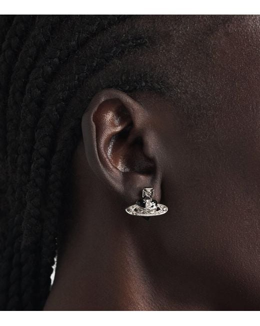 Vivienne Westwood Black Small Ruby Stud Earrings