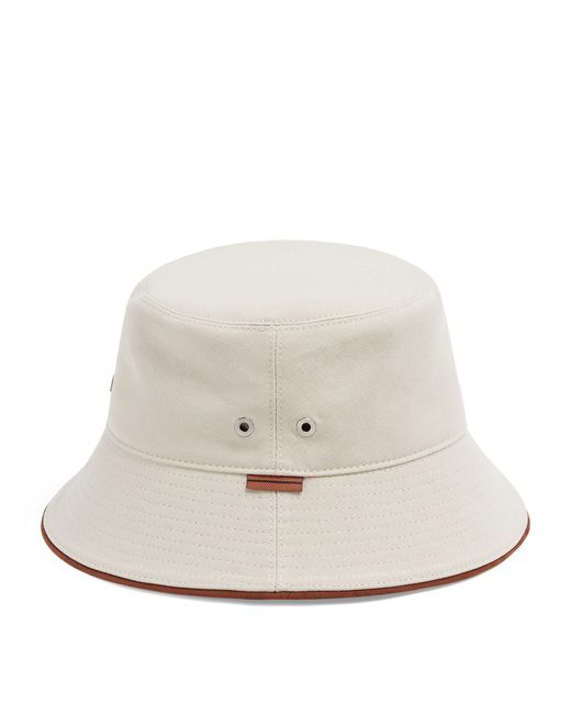 Zegna White Cotton-wool Logo Bucket Hat for men