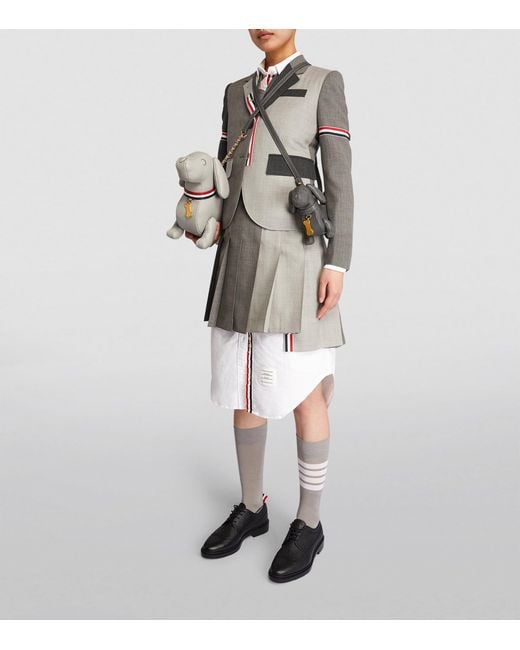 Thom Browne Gray Pleated Mini Skirt