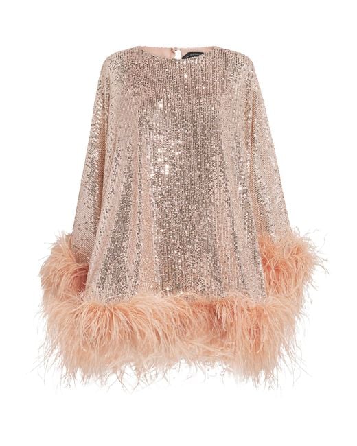 Taller Marmo Natural Sequinned Vegas Disco Kaftan Mini Dress