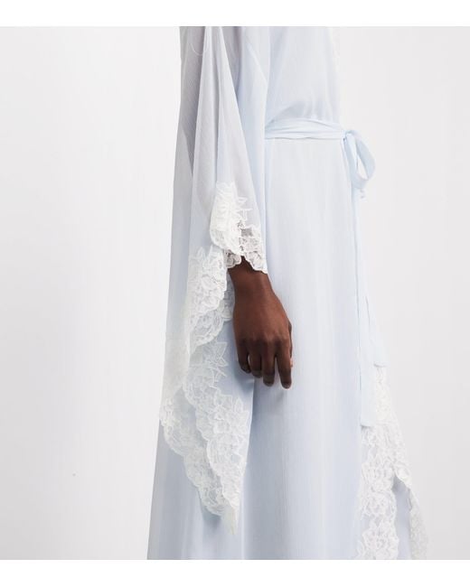 Bocan White Silk Chiffon Irina Robe