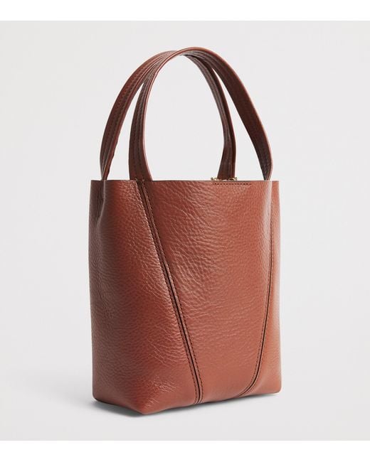 Chloé Brown Small Leather Spin Tote Bag