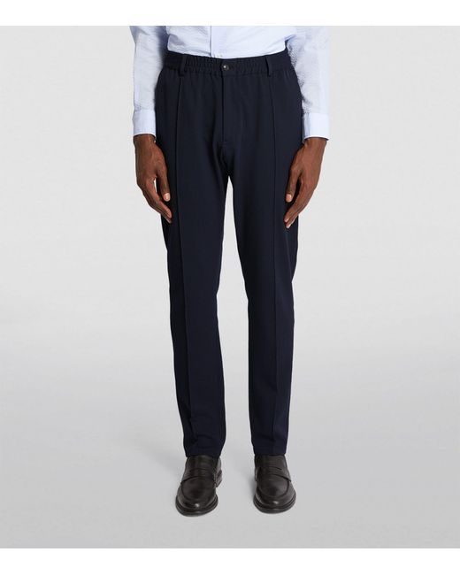 Emporio Armani Blue Centre-seam Slim Trousers for men