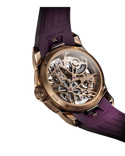 Roger Dubuis Pink Eon Gold And Diamond Excalibur Monobalancier Watch 42mm