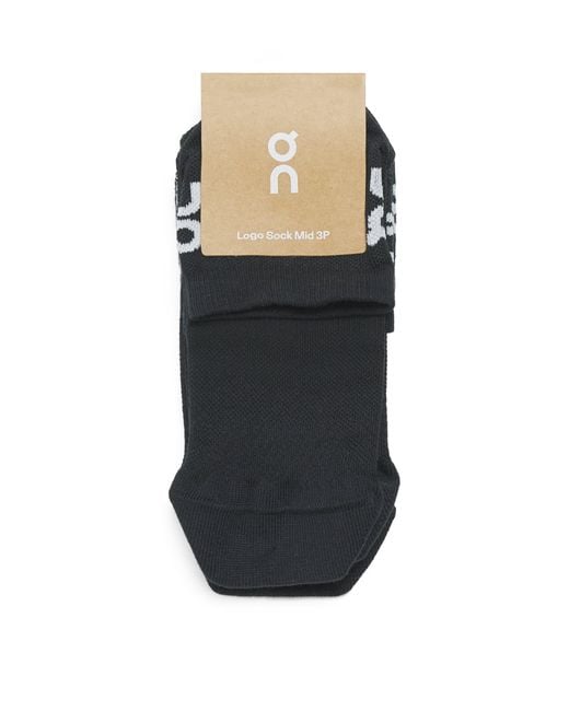 On Shoes Black Logo Socks
