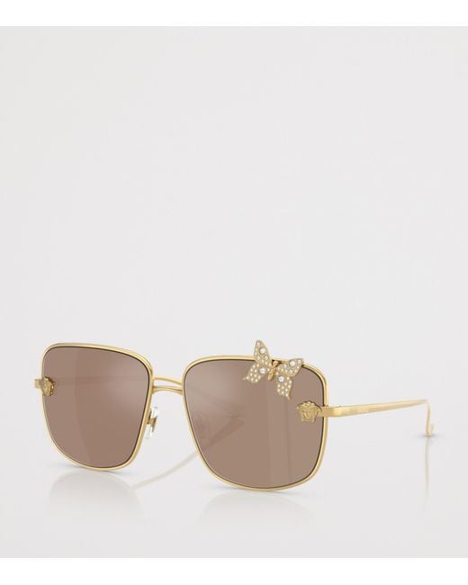 Versace Brown Square Butterfly Sunglasses