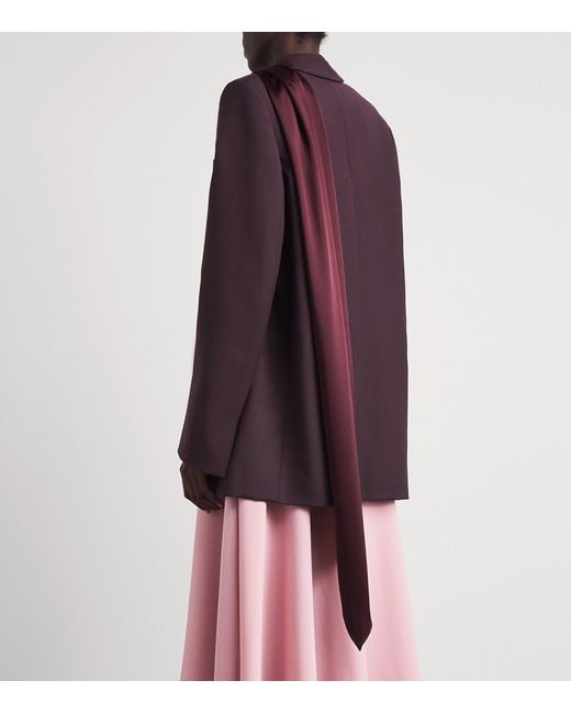 Roksanda Purple Wool Scarf-Tie Isabel Blazer