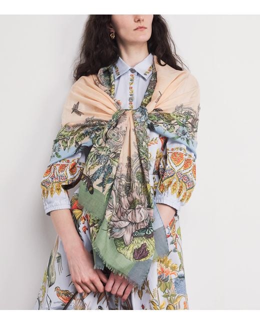 Etro Green Printed Scarf