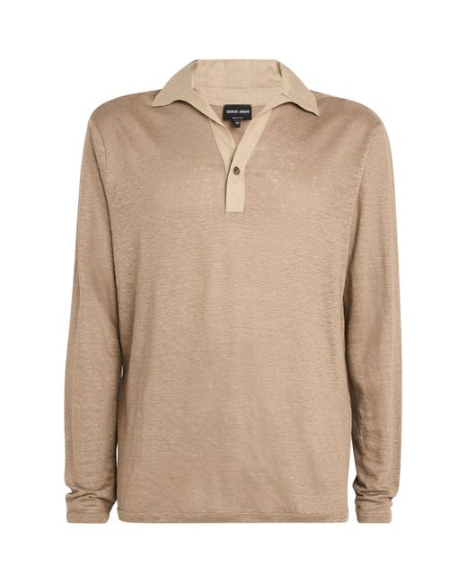 Giorgio Armani Natural Linen Polo Shirt for men