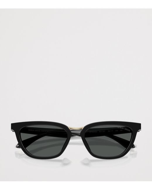 Giorgio Armani Black Acetate Butterfly Sunglasses