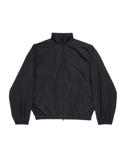 Balenciaga Men's Blue Water-Resistant Logo Bomber Jacket