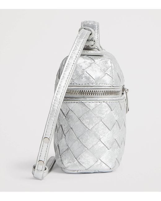 Bottega Veneta Gray Leather Bang Bang Vanity Case Bag