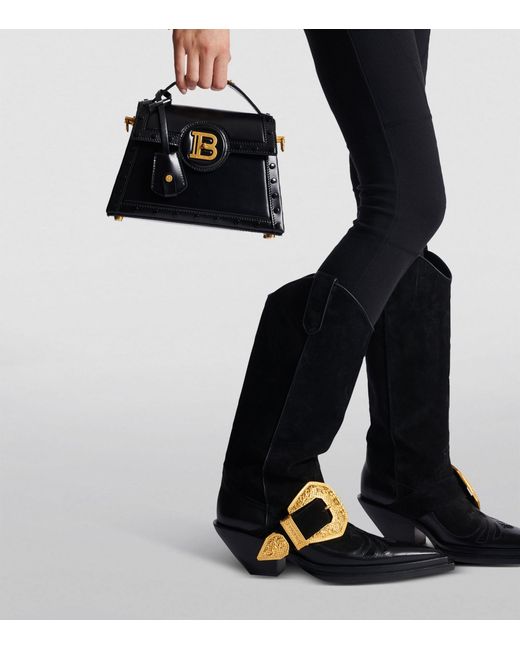 Balmain Black Leather B-buzz Dynasty Top-handle Bag