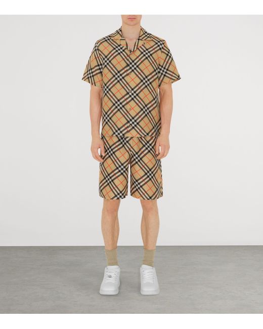 Burberry Gray Oversized Silk Check Shirt for men