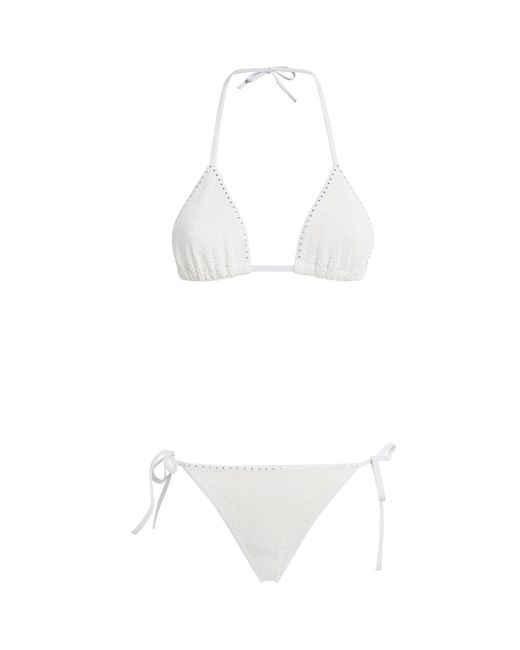 Hunza G White Swarovski Gina Triangle Bikini