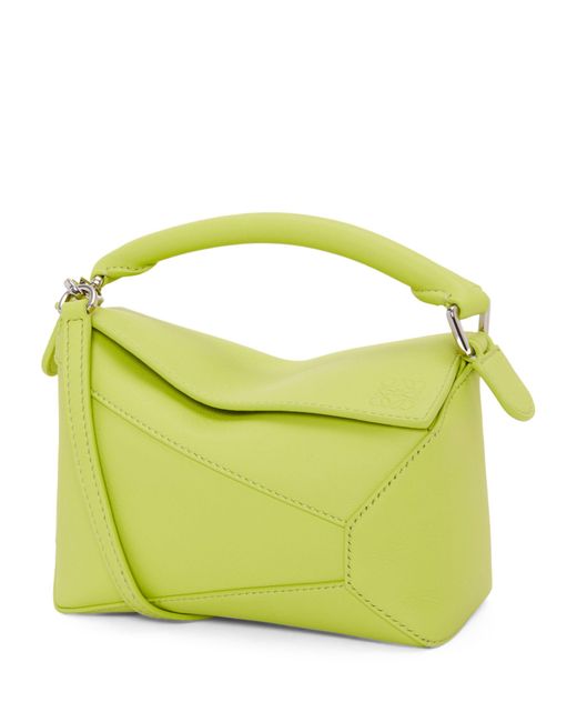 Loewe Yellow X Paula's Ibiza Mini Leather Puzzle Edge Top-handle Bag