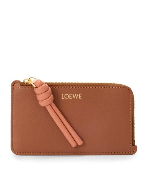 Loewe Brown Leather Knot Card Holder