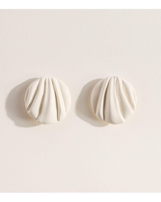 Chloé Natural Pleats Clip-On Earrings