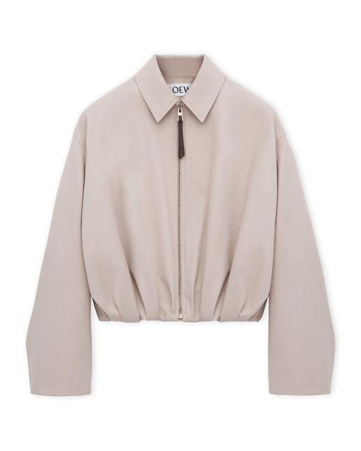 Loewe Pink Cotton-Silk Draped Bomber Jacket