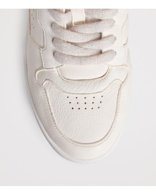 Eleventy White Deerskin Low Sneakers for men