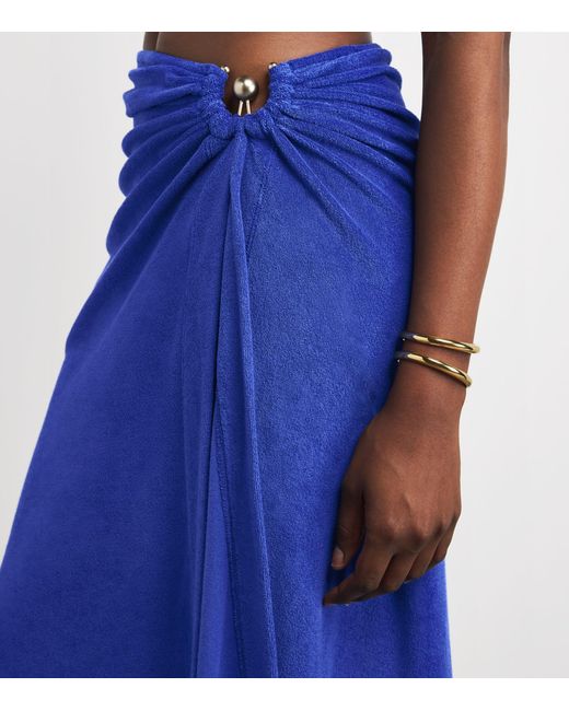 Christopher Esber Blue Towelling Orbit Pareo