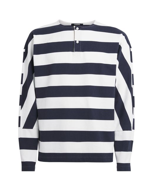 Jacquemus Blue Cotton Sailor Henley T-Shirt for men