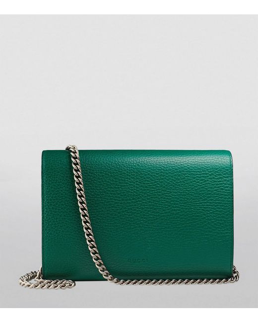 Gucci Green Leather Dionysus Chain Wallet