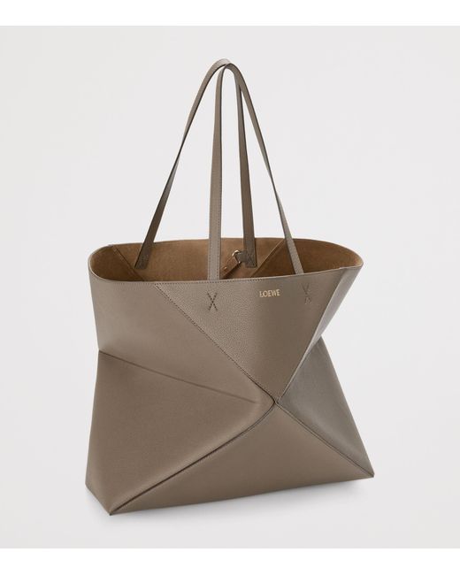 Loewe Brown Large Leather Puzzle Fold Tote Bag