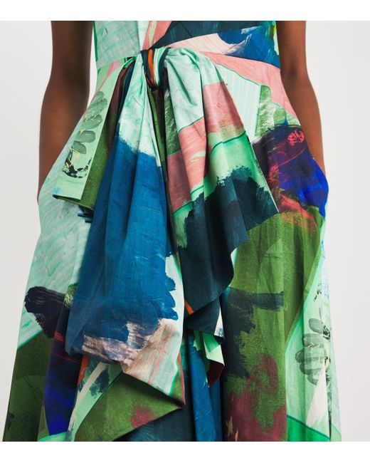 Roksanda Green Cotton Bow-Detail Nura Midi Dress