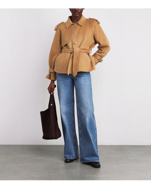 Maje Brown Wool-Blend Coat