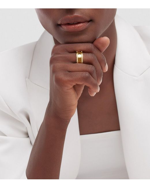 BVLGARI Metallic And Diamond B.Zero1 Three-Band Ring