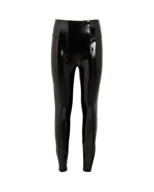 Spanx Black Faux Patent Leather Leggings