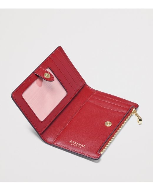Aspinal Red Small Leather Mayfair Purse