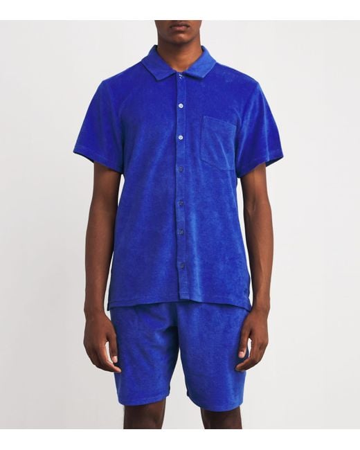 Vilebrequin Blue Cotton-Blend Terry Charli Shirt for men