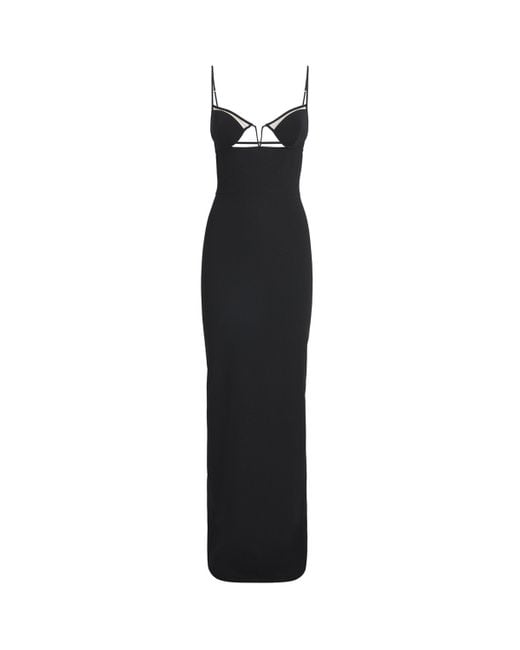 Nensi Dojaka Black V-Wire Bra Maxi Dress
