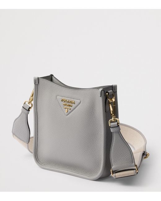 Prada Gray Mini Leather Shoulder Bag